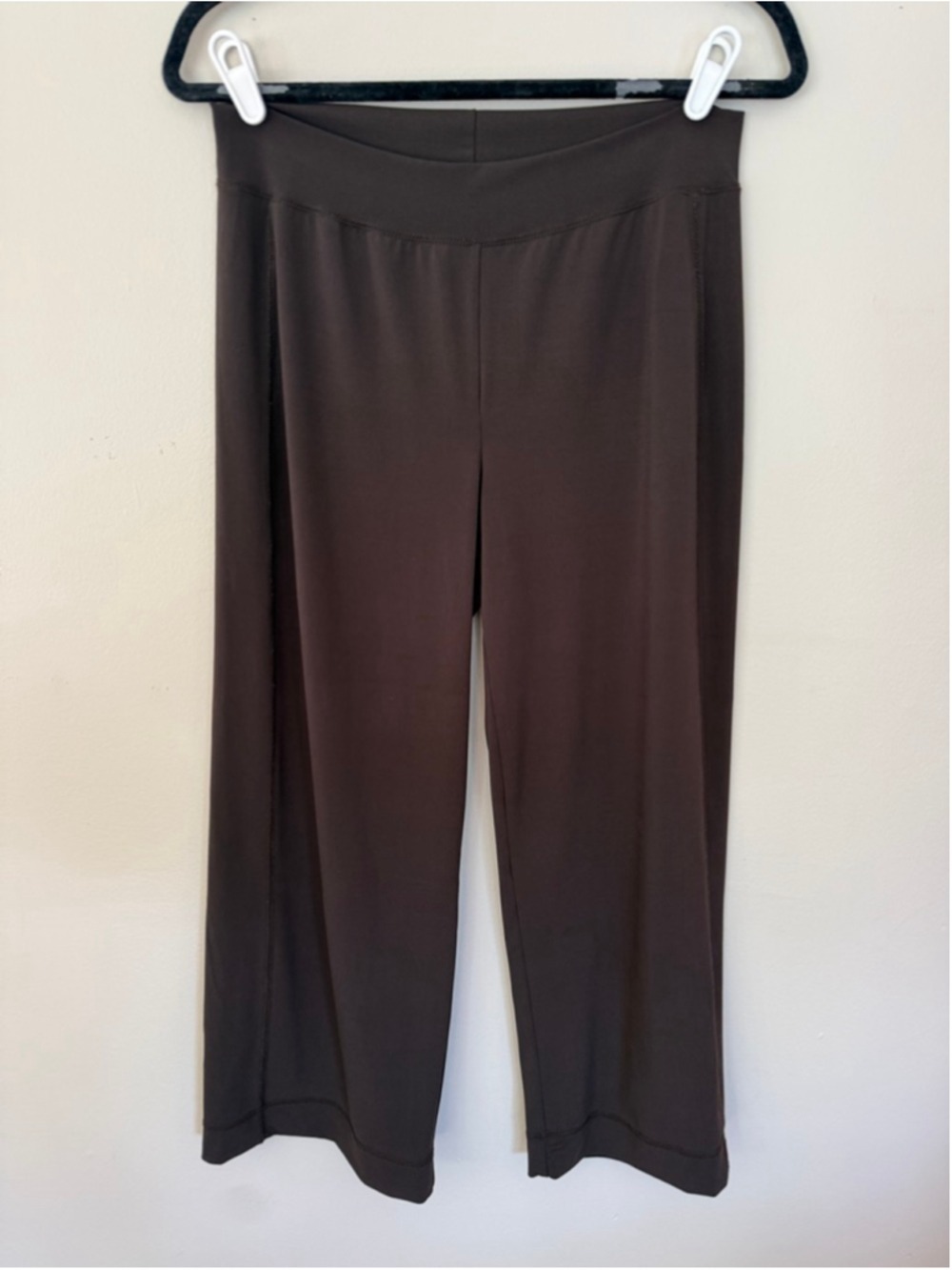 CAbi Brown Crop Wide Leg Slinky Athleisure Pants Size M EUC